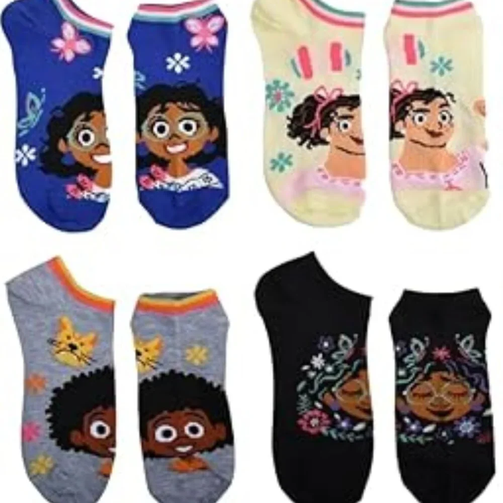 GIRL DISNEY ENCANTO 6 PACK NO SHOW SOCKS (M/L 3 - 10 )